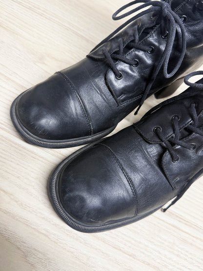 vintage caressa leather lace up heeled boot | made in brazil - good market thrift store