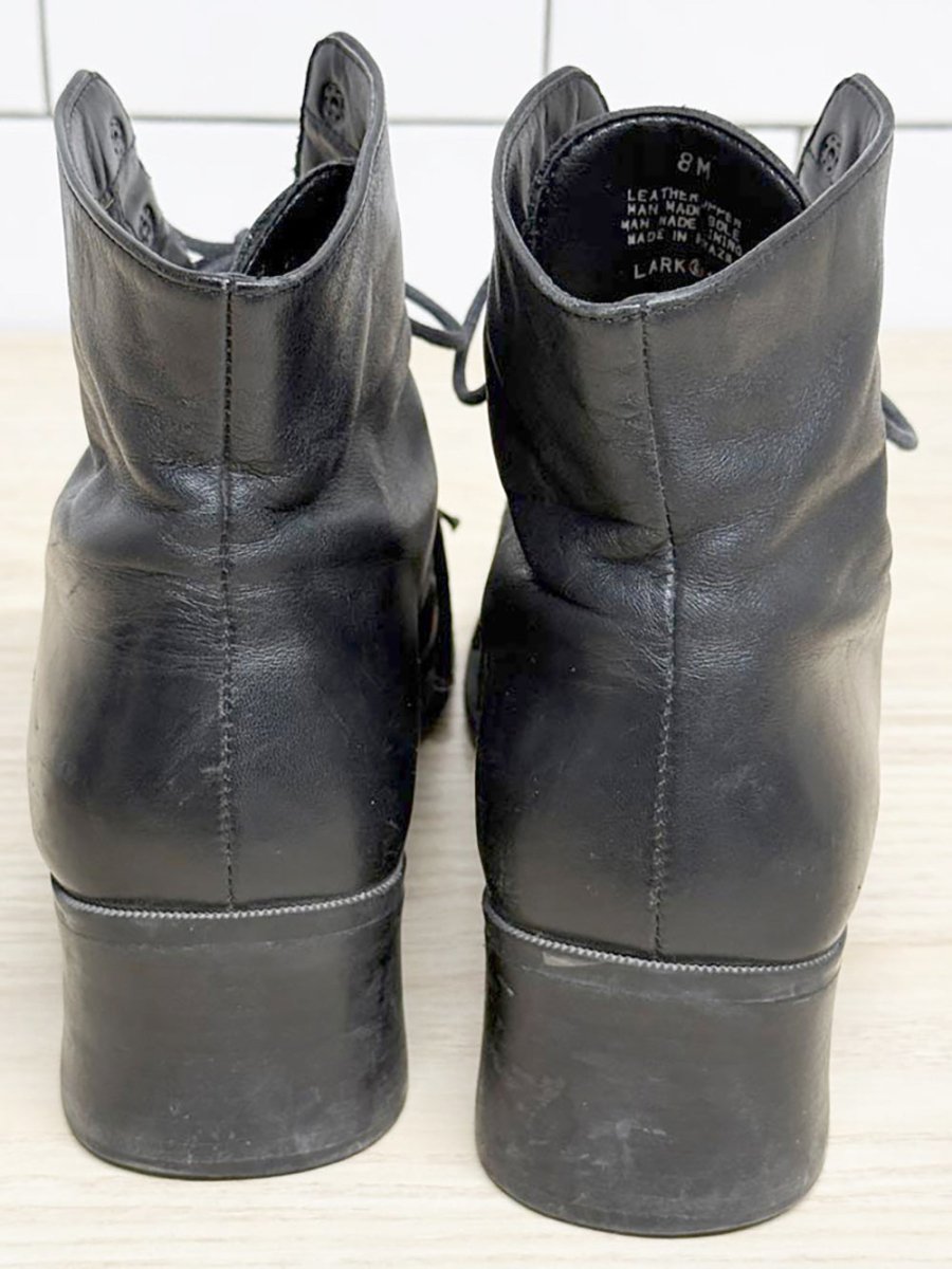 vintage caressa leather lace up heeled boot | made in brazil - good market thrift store