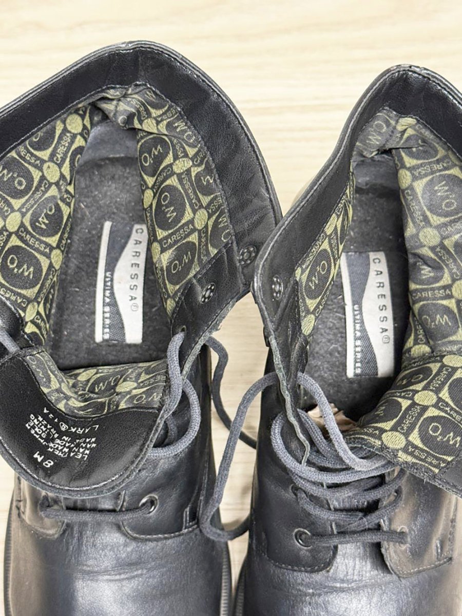 vintage caressa leather lace up heeled boot | made in brazil - good market thrift store