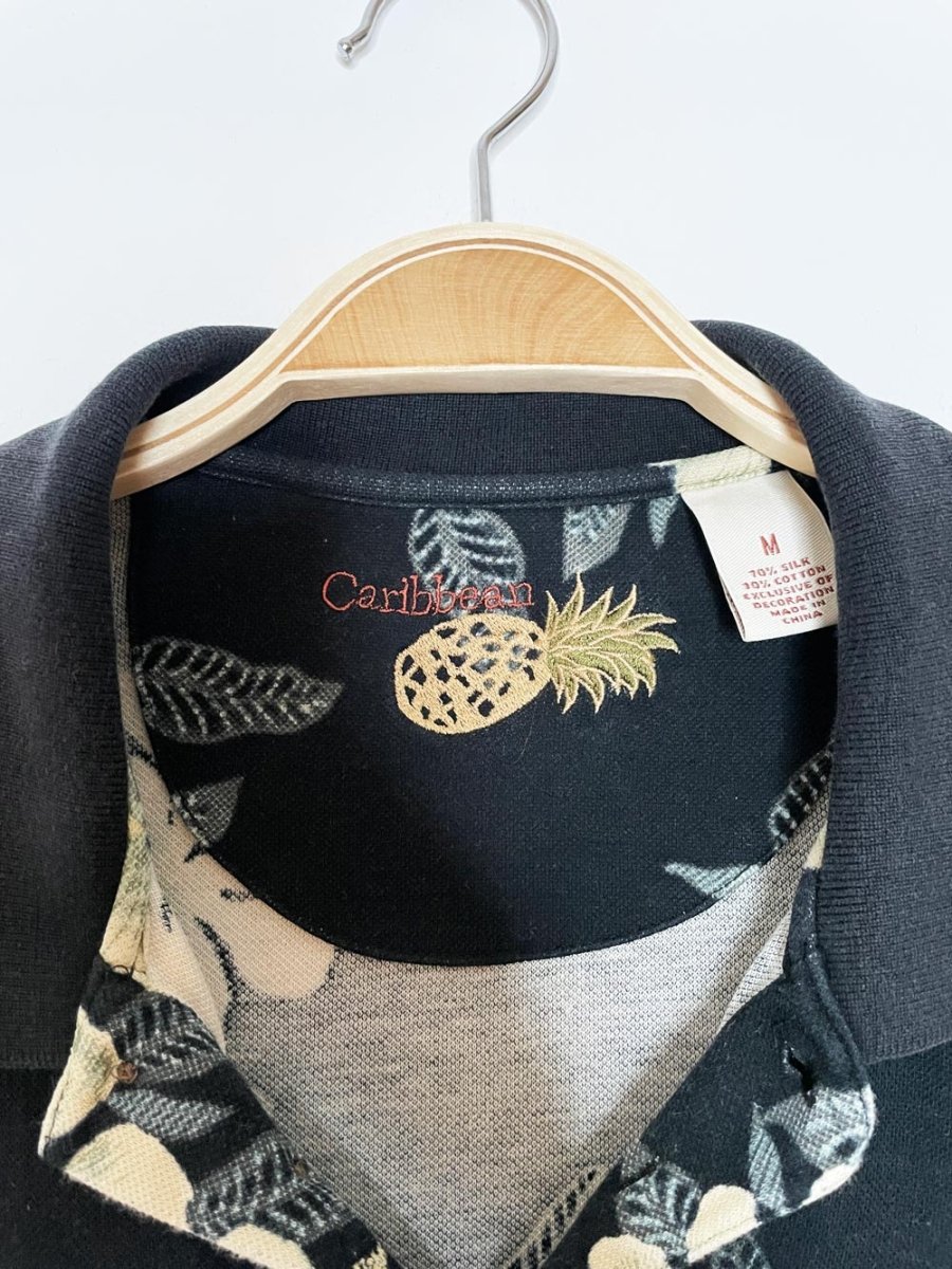 vintage caribbean silk-blend collared resort shirt - good market thrift store