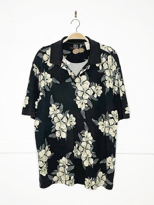 vintage caribbean silk-blend collared resort shirt - good market thrift store