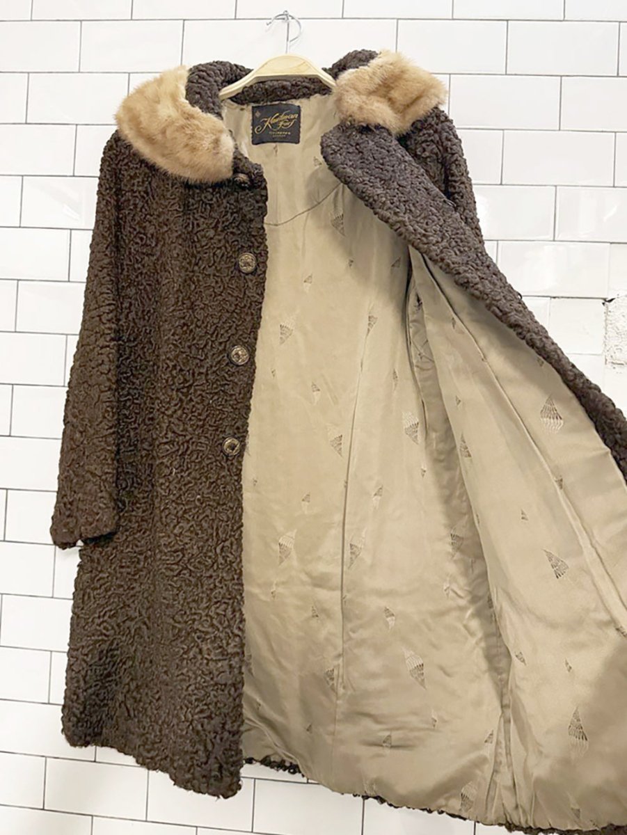 vintage carl kaufman mink - trim persian lamb coat | made in Canada - good market thrift store