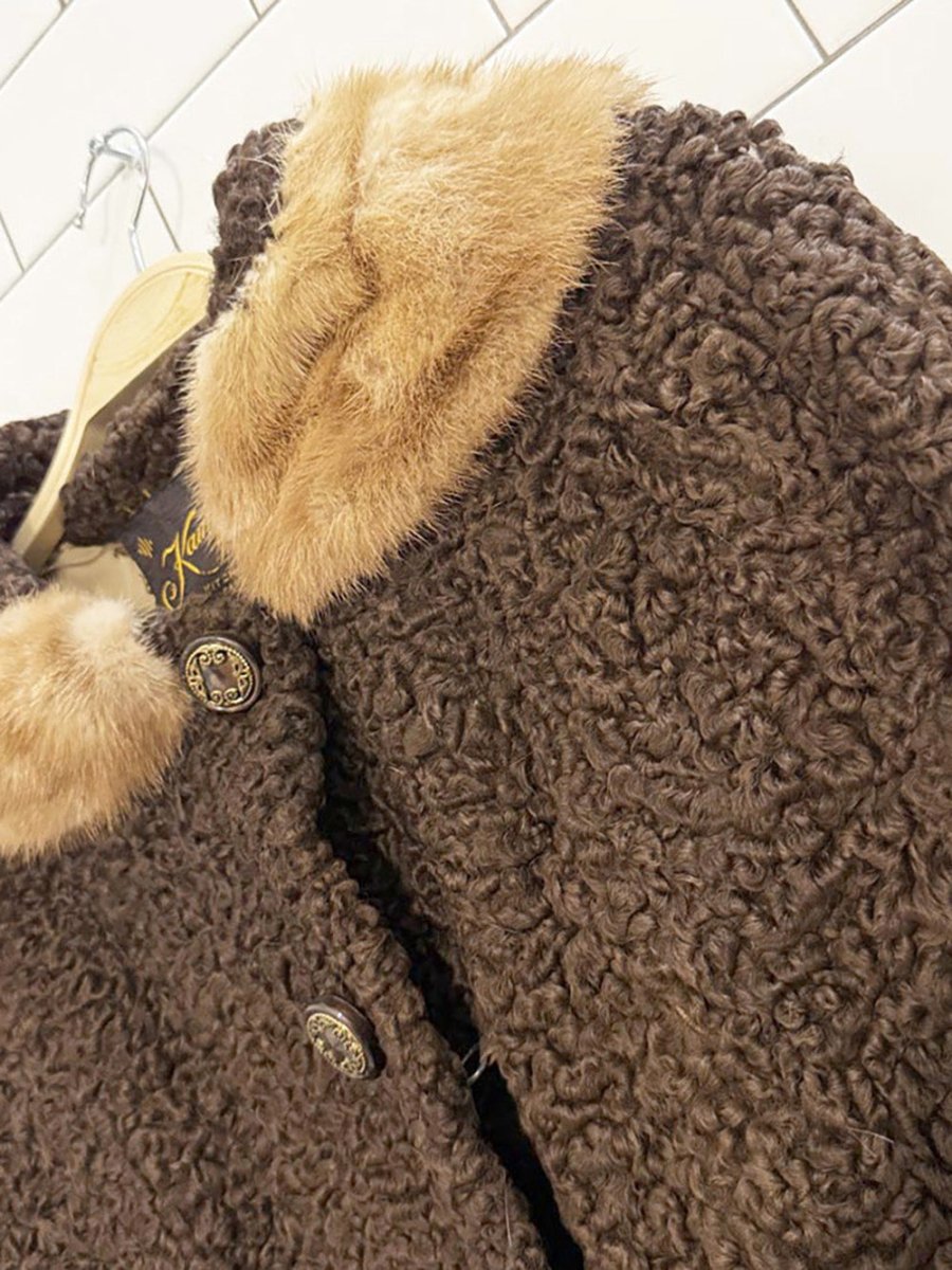 vintage carl kaufman mink - trim persian lamb coat | made in Canada - good market thrift store