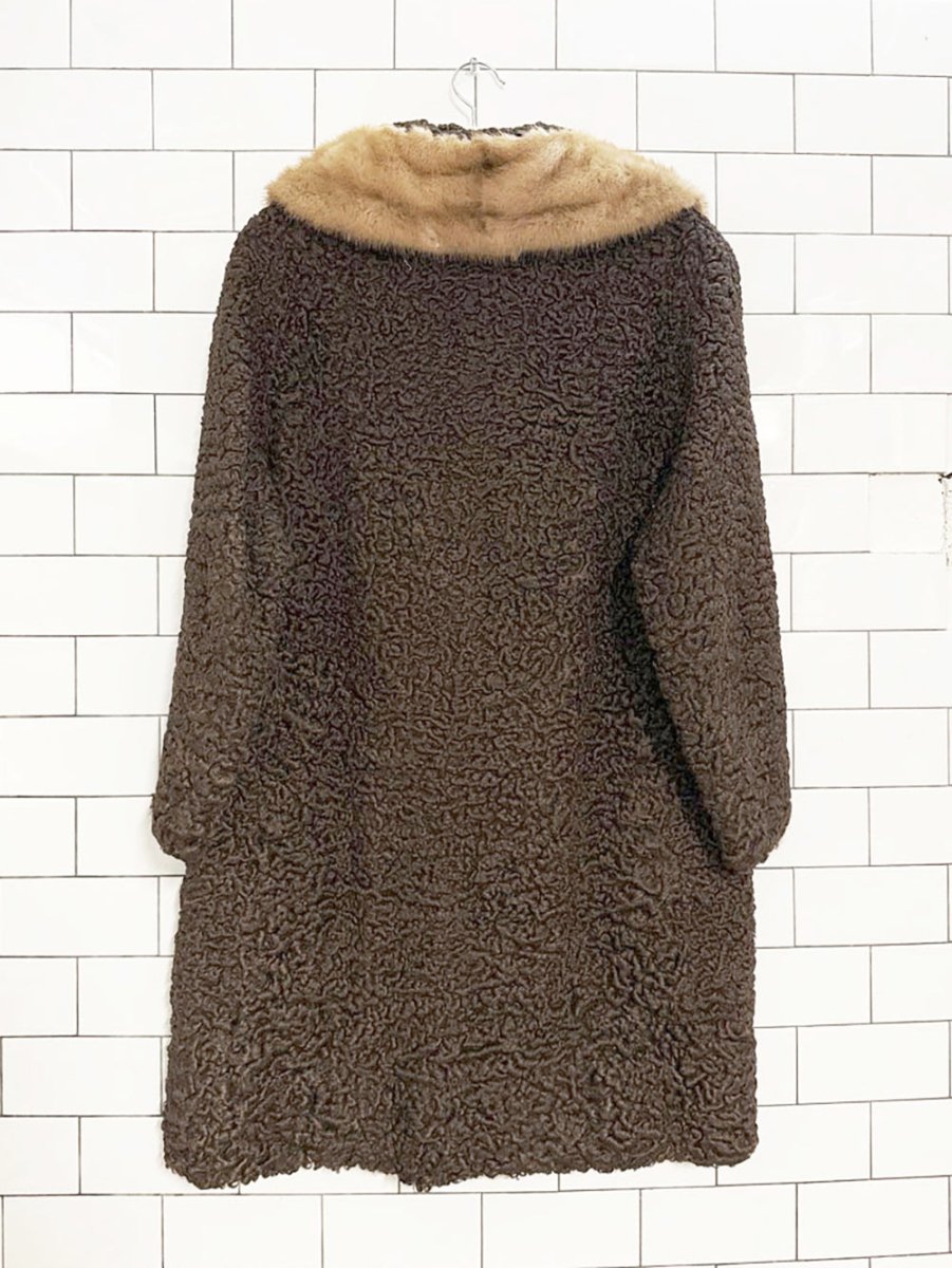 vintage carl kaufman mink - trim persian lamb coat | made in Canada - good market thrift store