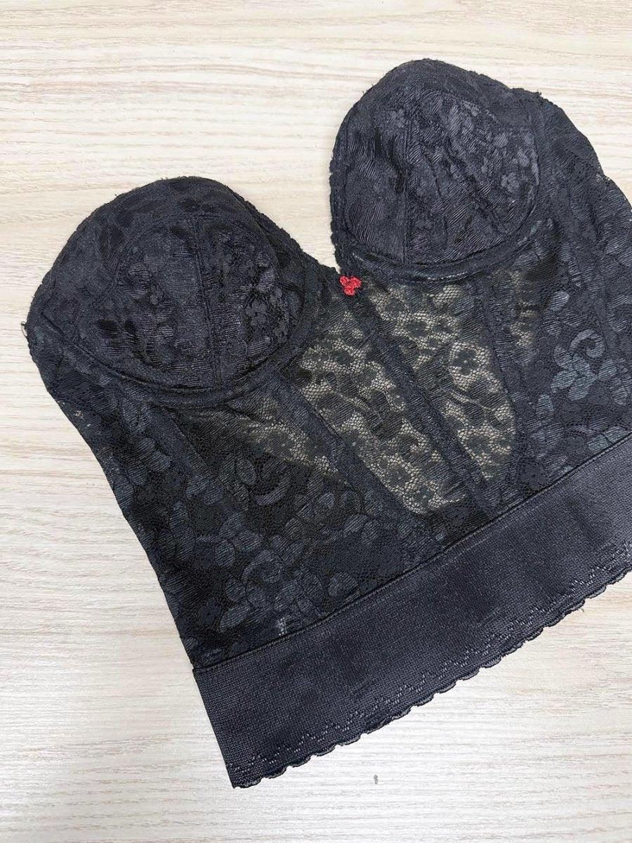 vintage carnival lace bustier corset top | union made in USA - good market thrift store