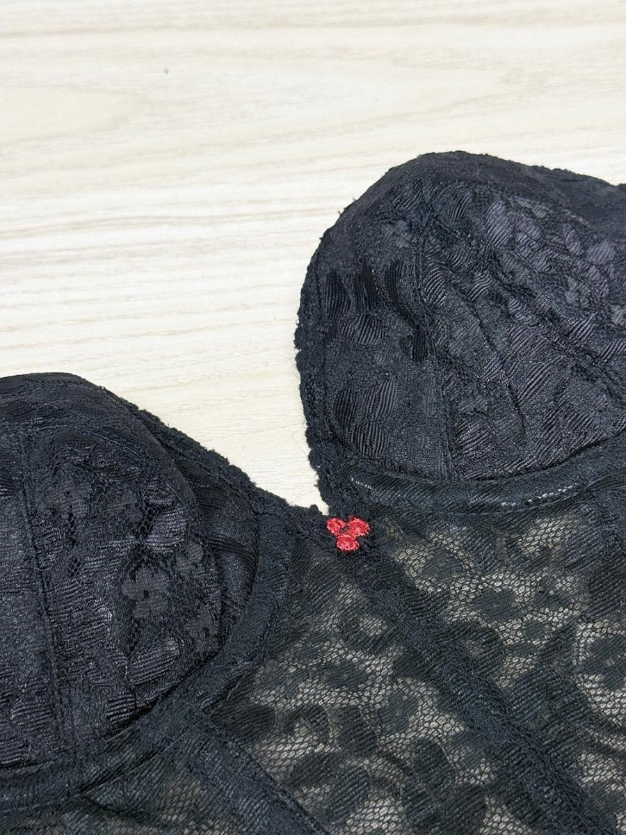 vintage carnival lace bustier corset top | union made in USA - good market thrift store