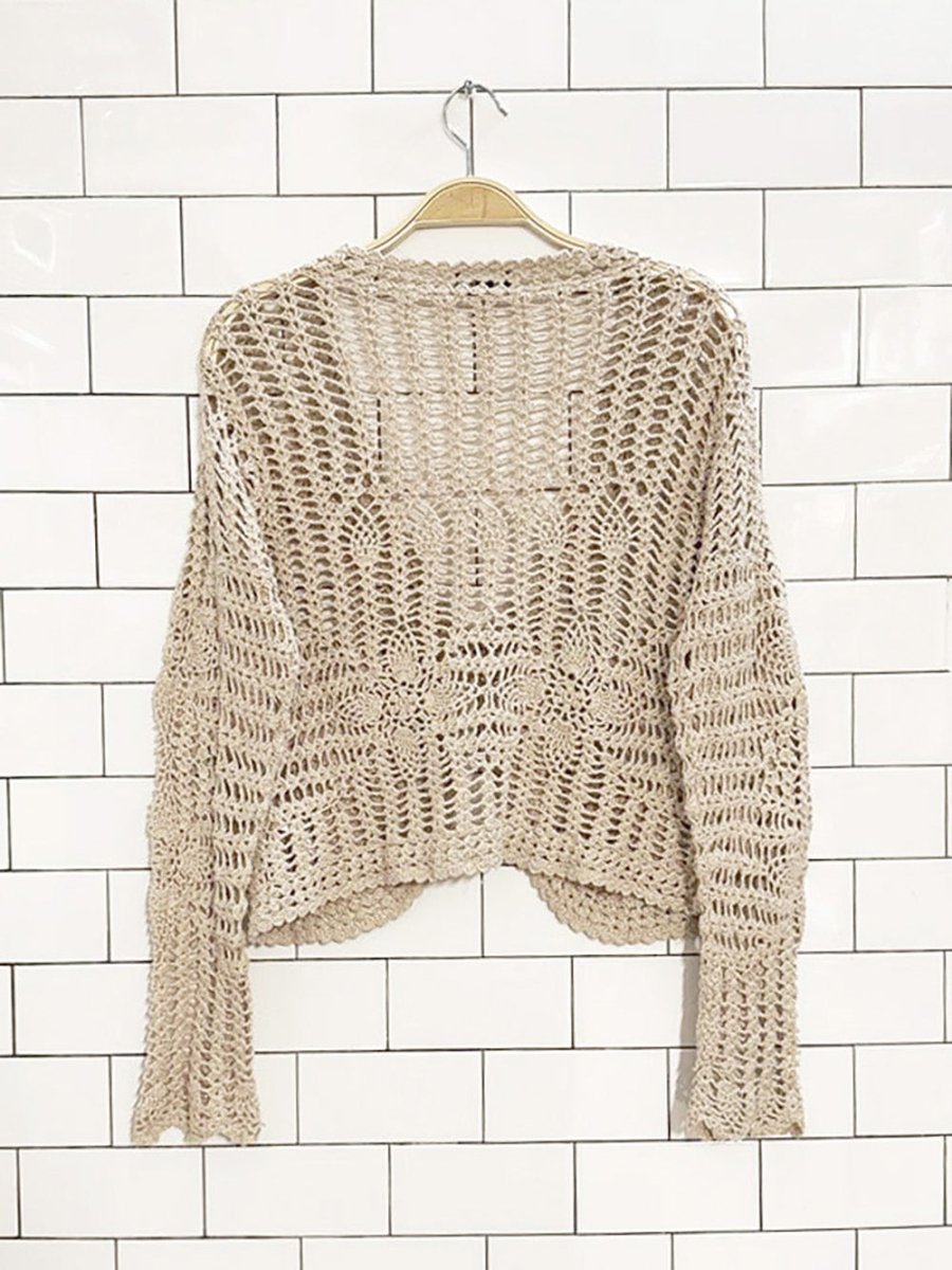 vintage carolyn taylor crochet knit cardigan - good market thrift store