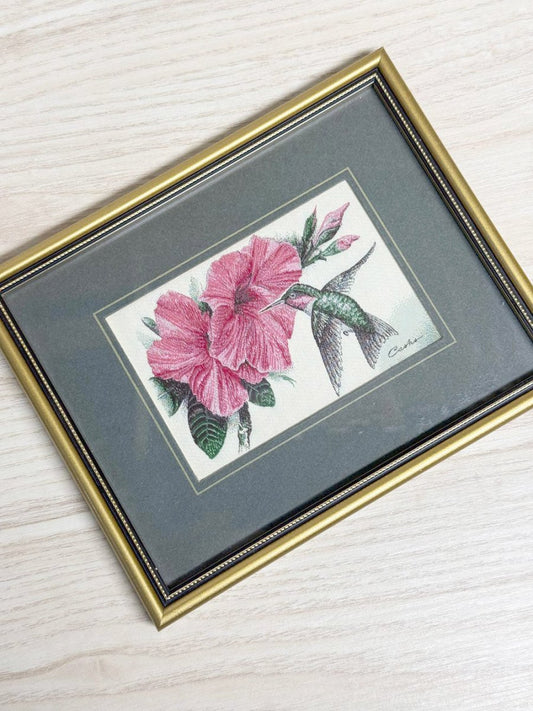 vintage cash's woven pictures ruby hummingbird | made in England - good market thrift store