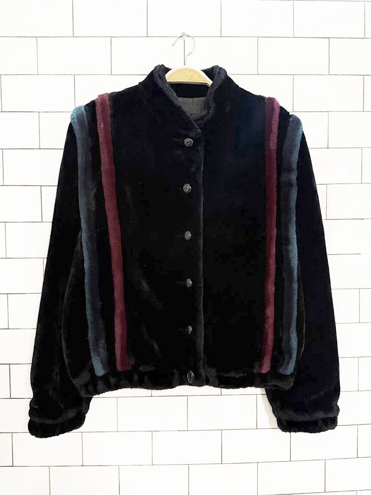 vintage casper faux fur bomber jacket | union made in USA - good market thrift store