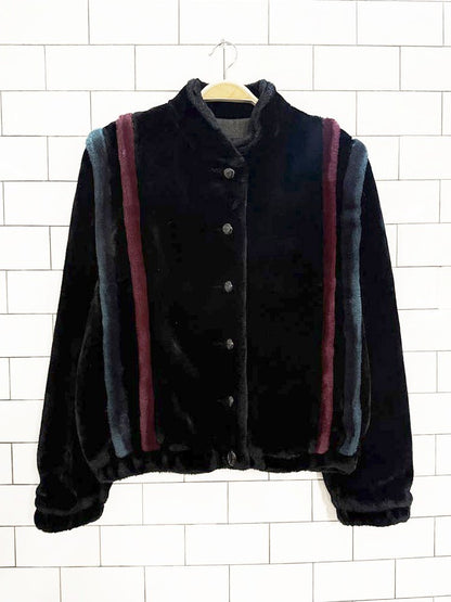 vintage casper faux fur bomber jacket | union made in USA - good market thrift store