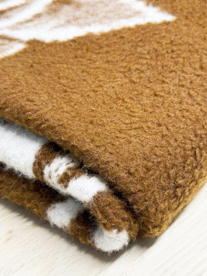 vintage cat soft fleece camp blanket | hand - stitched edge - good market thrift store