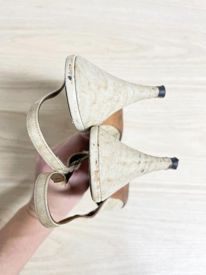 vintage celebrity handmade leather slingback heels - good market thrift store