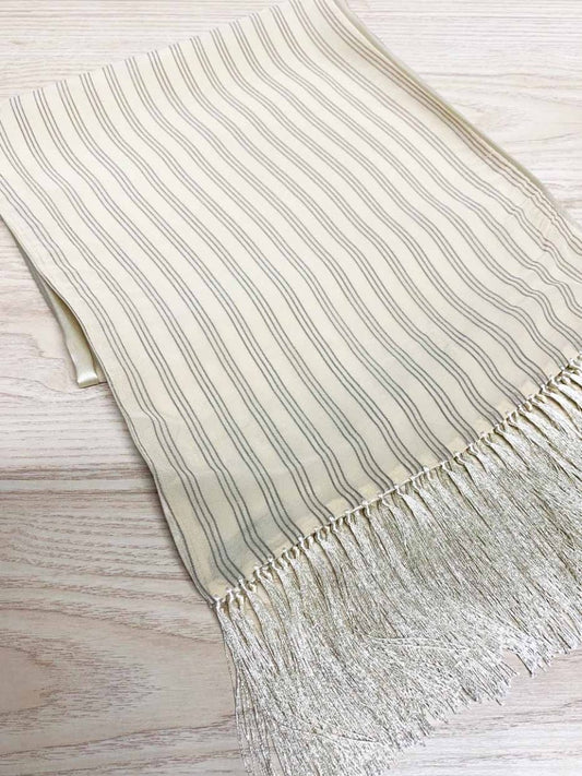 vintage cerruti 1881 silk - blend striped tassel scarf - good market thrift store