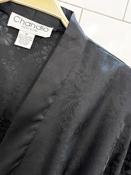 vintage chandio new york satin floral short robe - good market thrift store