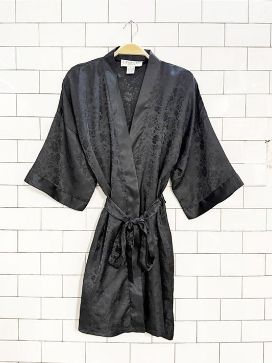 vintage chandio new york satin floral short robe - good market thrift store