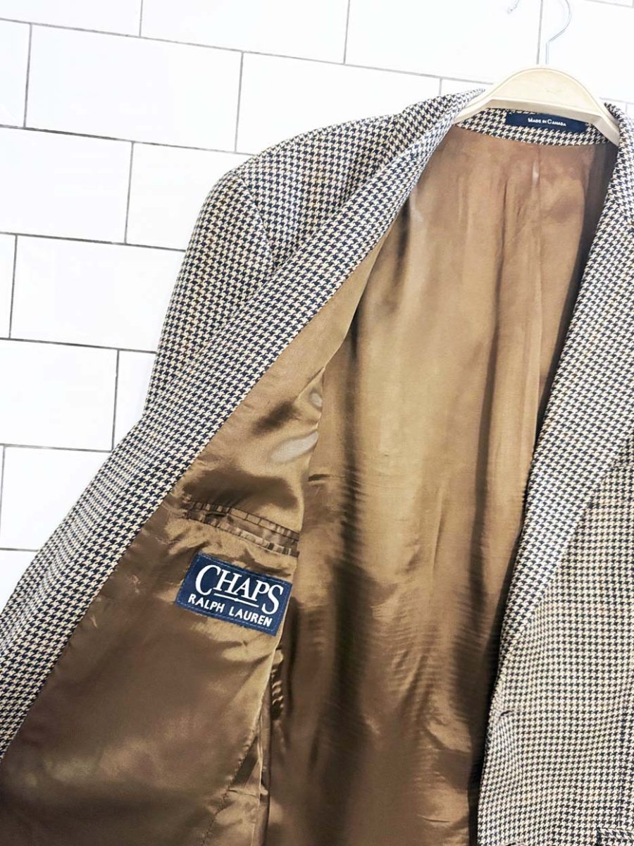 vintage chaps ralph lauren houndstooth blazer | made in Canada - good market thrift store