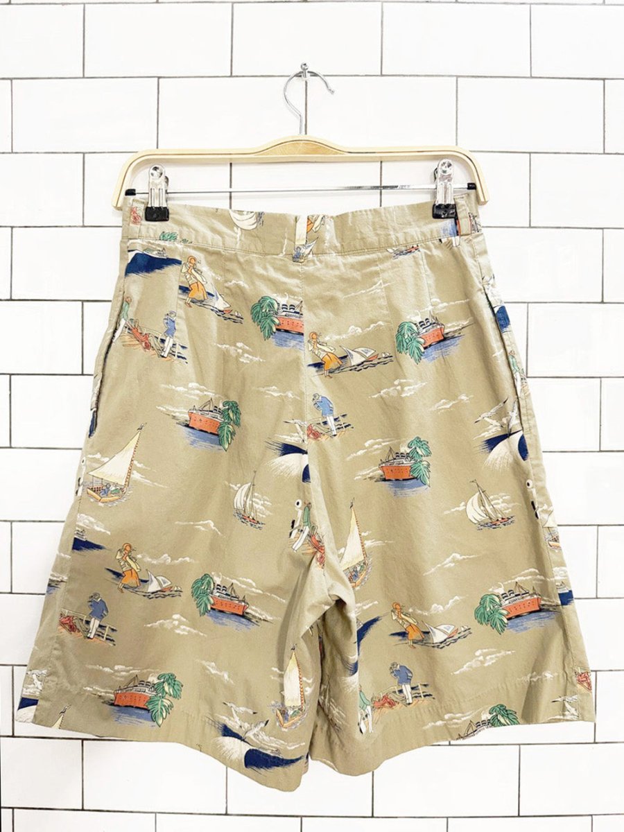 vintage charlie ann's pleated vacation sail boat trouser shorts | made in USA - good market thrift store