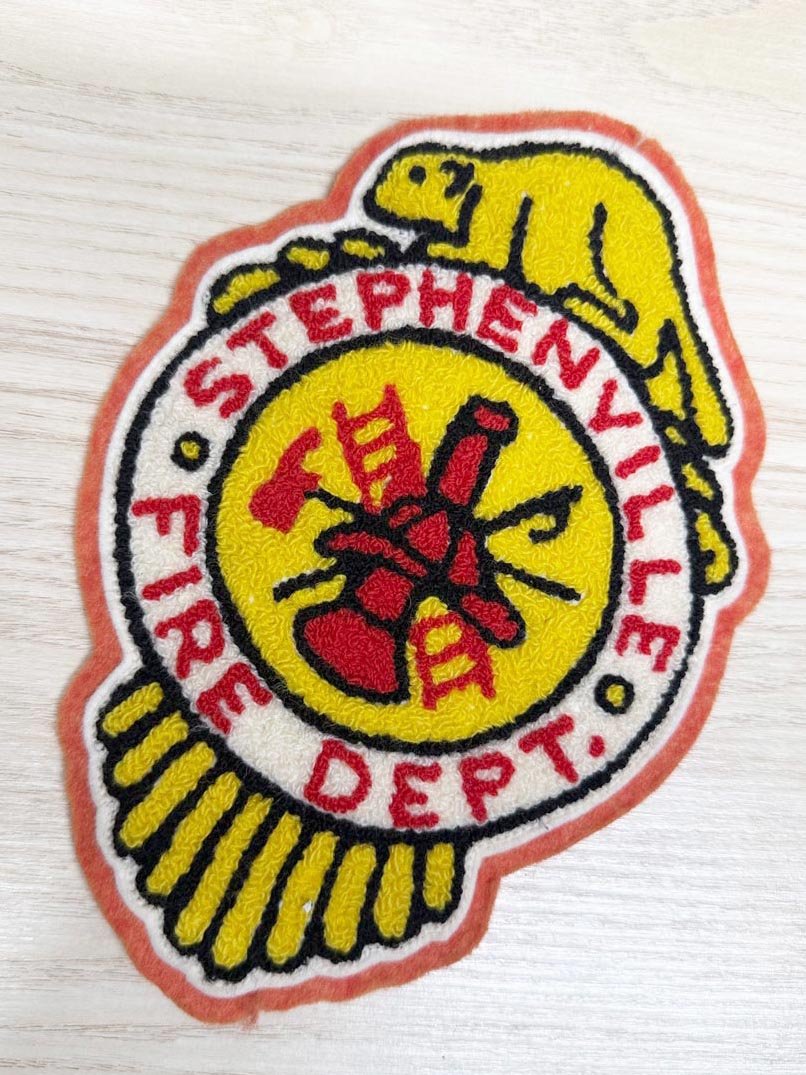 vintage chenille fire hall crest | varsity jacket patch - good market thrift store