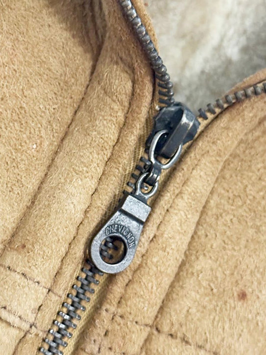 vintage chevignon shearling aviator drawstring vest - good market thrift store