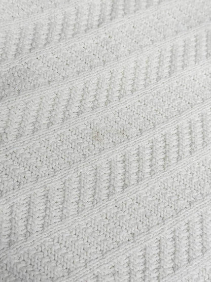 vintage chevron striped knit bound throw blanket - good market thrift store