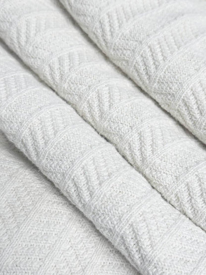 vintage chevron striped knit bound throw blanket - good market thrift store