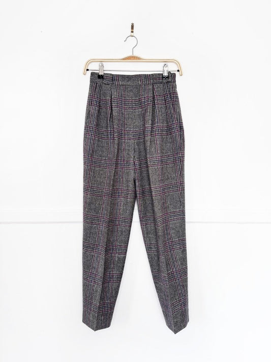 vintage christian dior 100% wool plaid high rise trouser | made in USA - good market thrift store