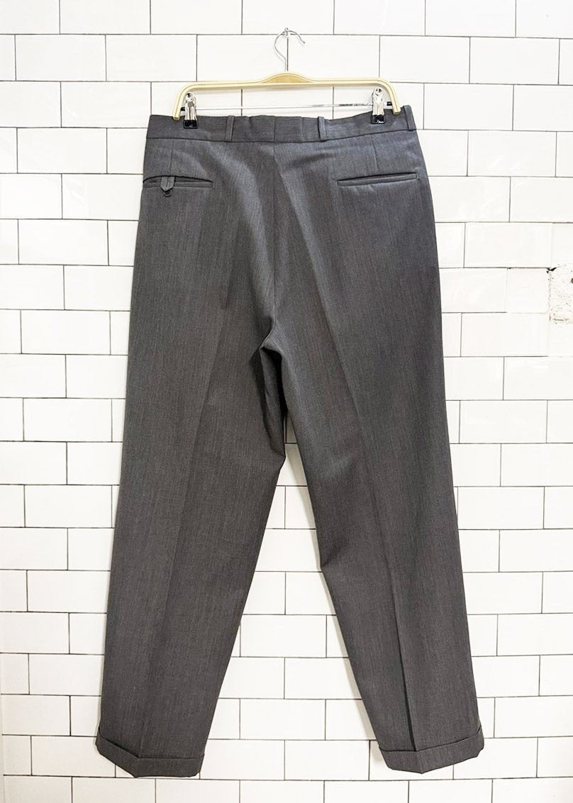 vintage christian dumas wool - blend pleated cuffed prohibition trousers | union made - good market thrift store