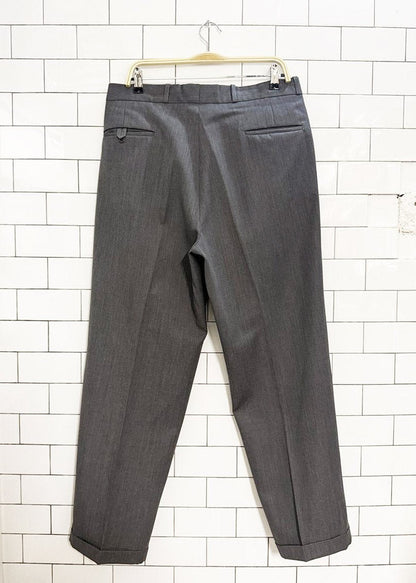 vintage christian dumas wool - blend pleated cuffed prohibition trousers | union made - good market thrift store