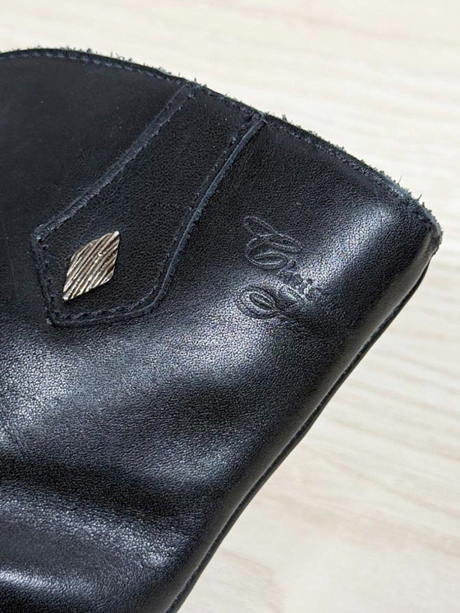 vintage christian frachet leather front zip low heeled boot | made in Canada - good market thrift store