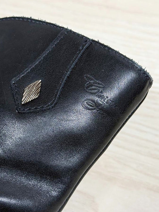 vintage christian frachet leather front zip low heeled boot | made in Canada - good market thrift store