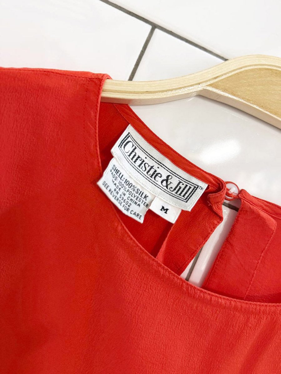 vintage christie & jill 100% silk boxy tee - good market thrift store