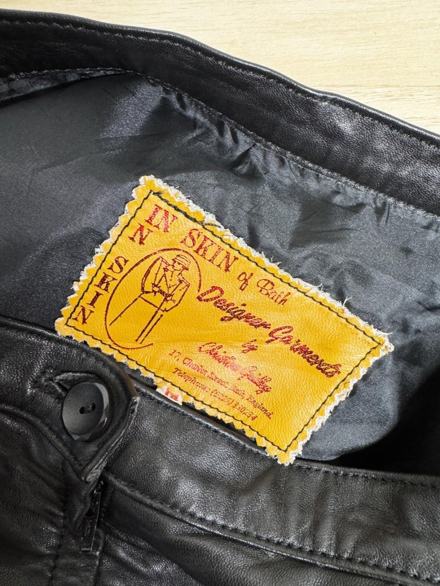 vintage christine gridley butter leather midi skirt | in skin of bath - good market thrift store