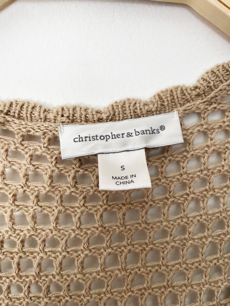 vintage christopher & banks floral crochet knit cardigan top - good market thrift store