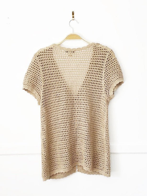 vintage christopher & banks floral crochet knit cardigan top - good market thrift store