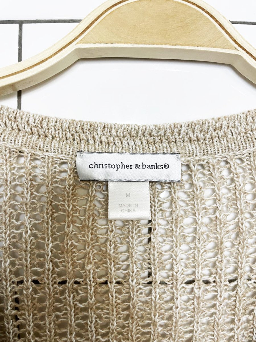 vintage christopher & banks loose crochet knit cardigan top - good market thrift store