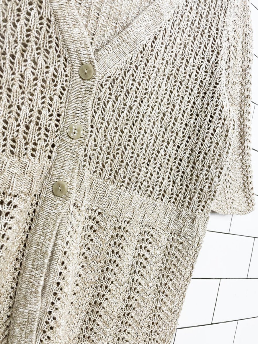 vintage christopher & banks loose crochet knit cardigan top - good market thrift store
