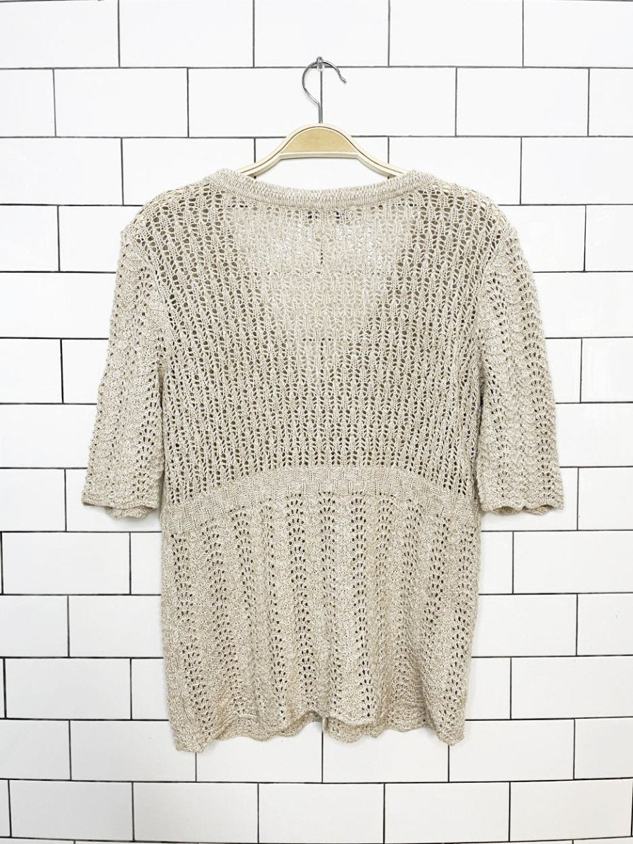 vintage christopher & banks loose crochet knit cardigan top - good market thrift store
