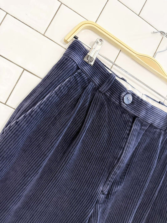 vintage chunky cord pleated cuffed trousers - good market thrift store