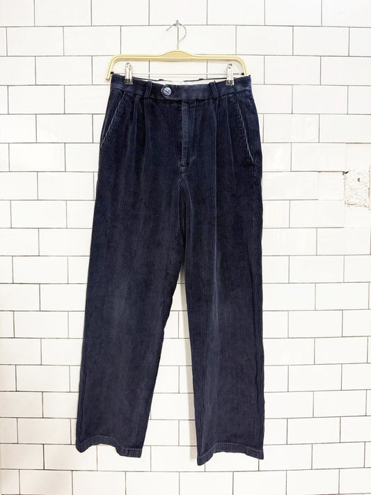 vintage chunky cord pleated cuffed trousers - good market thrift store