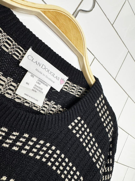 vintage clan douglas linen-silk summer knit | made in Scotland - good market thrift store