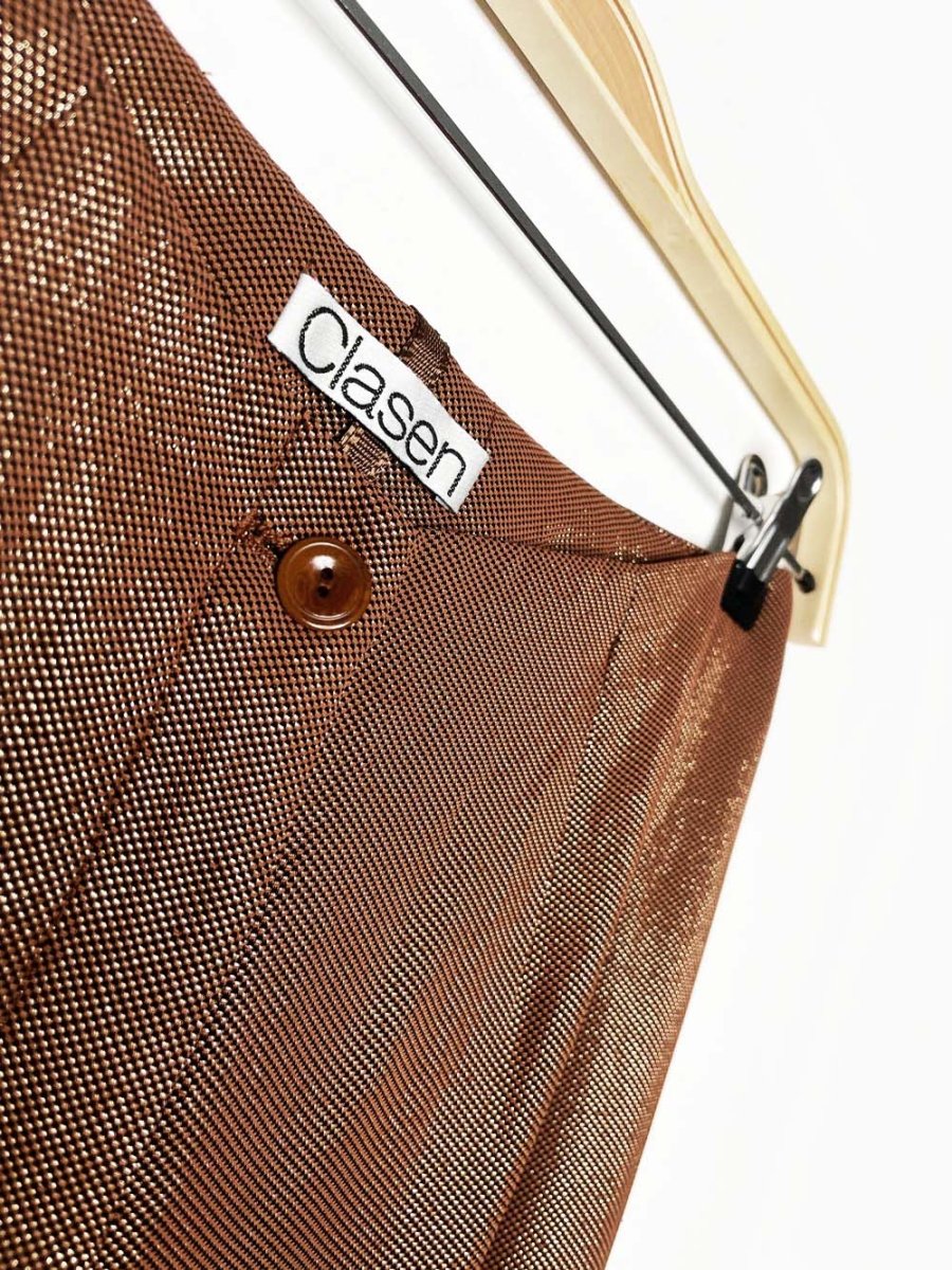 vintage classen gold shimmer fitted trouser - good market thrift store