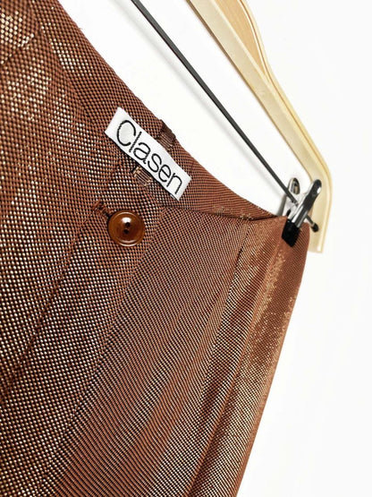 vintage classen gold shimmer fitted trouser - good market thrift store