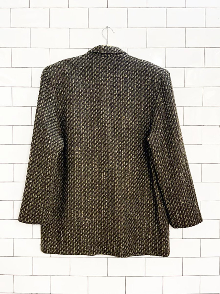 vintage clichy wool - blend structured tweed blazer | made in Canada - good market thrift store