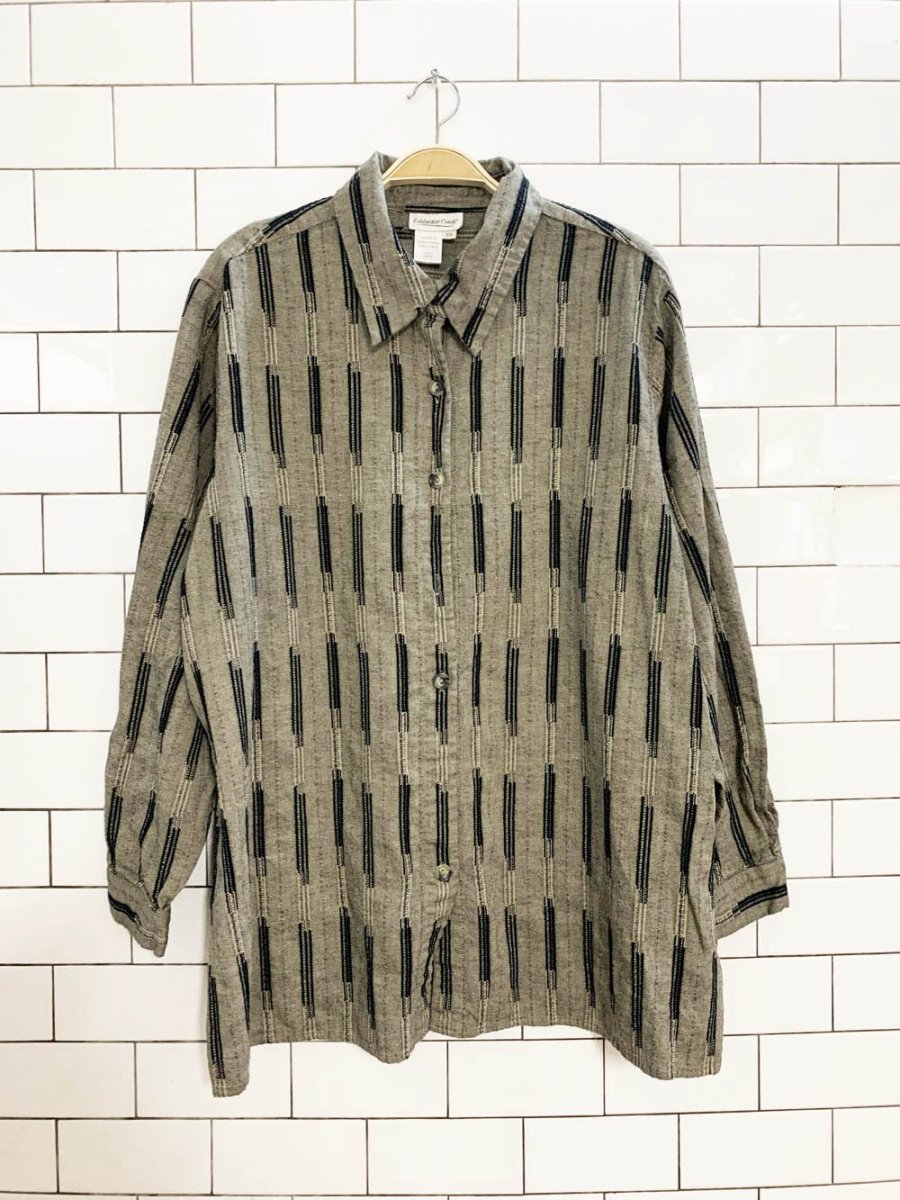 vintage coldwater creek woven full button shirt - good market thrift store