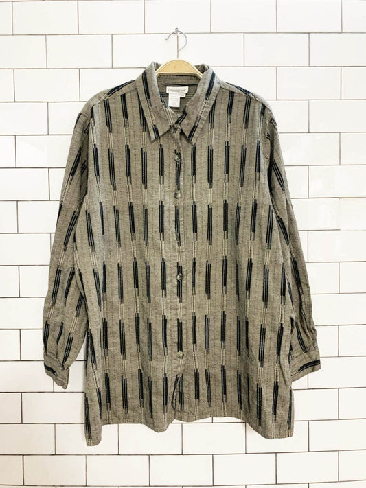 vintage coldwater creek woven full button shirt - good market thrift store