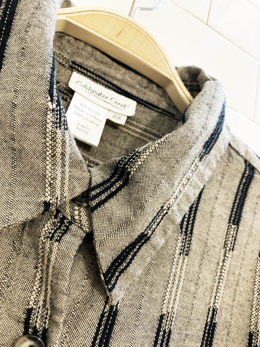 vintage coldwater creek woven full button shirt - good market thrift store