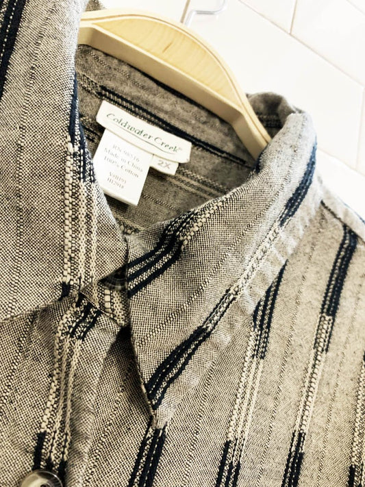 vintage coldwater creek woven full button shirt - good market thrift store