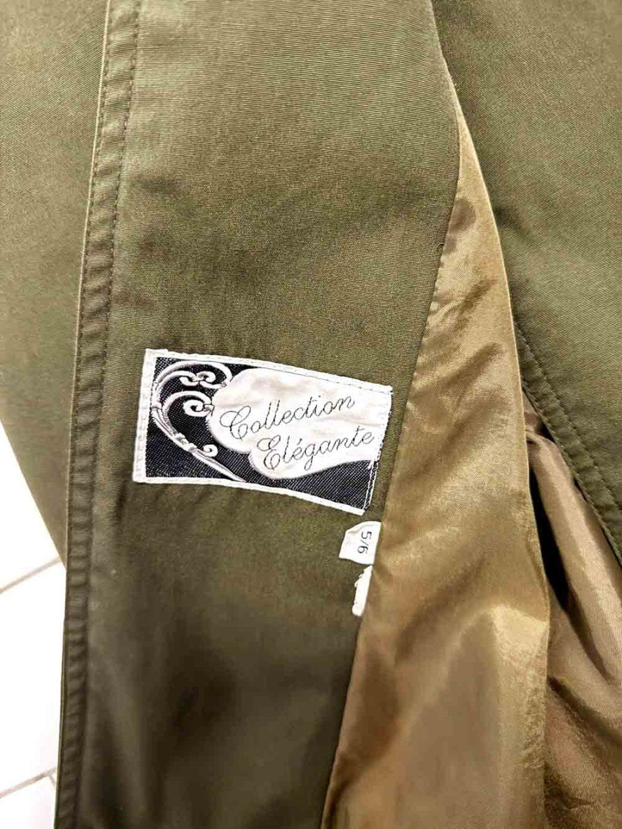 vintage collection elegante military style snap button trench coat - good market thrift store