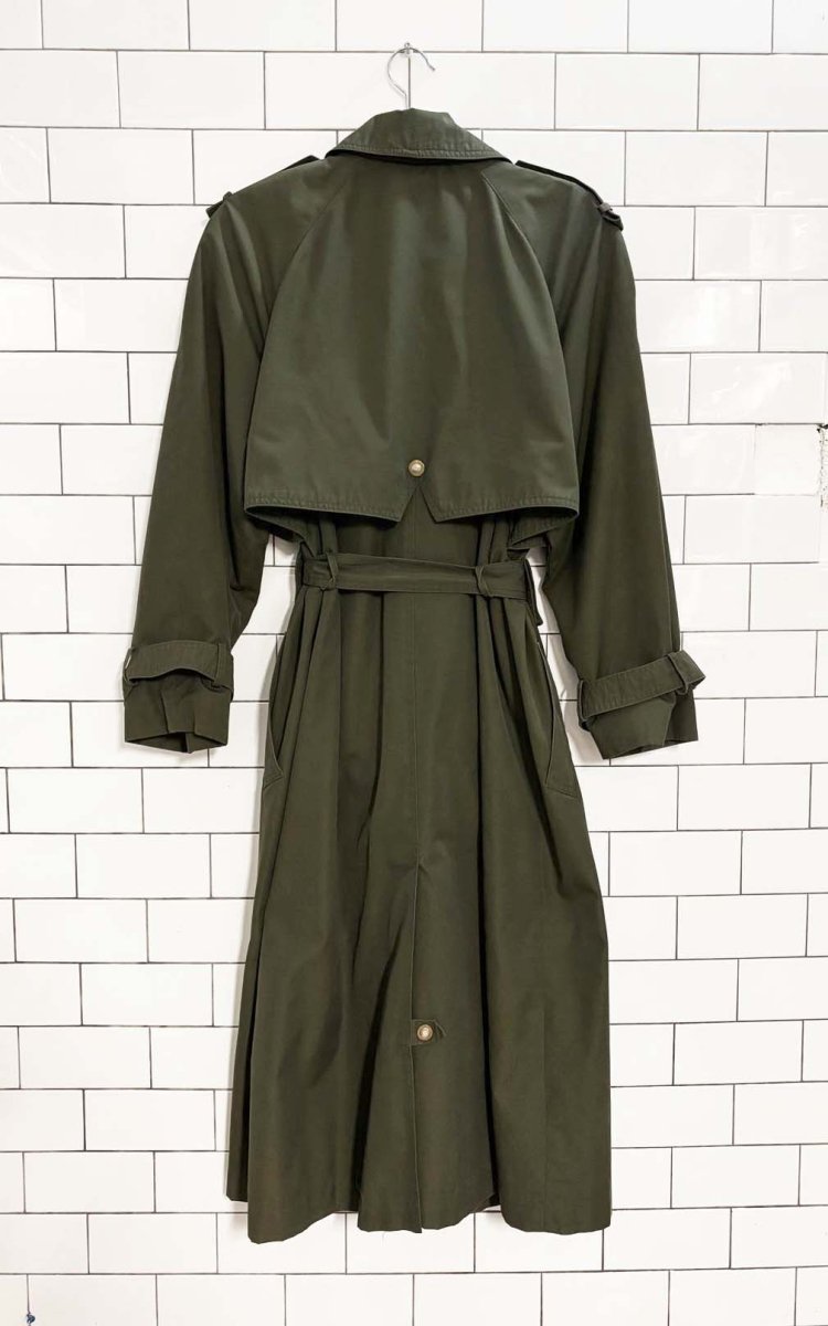 vintage collection elegante military style snap button trench coat - good market thrift store