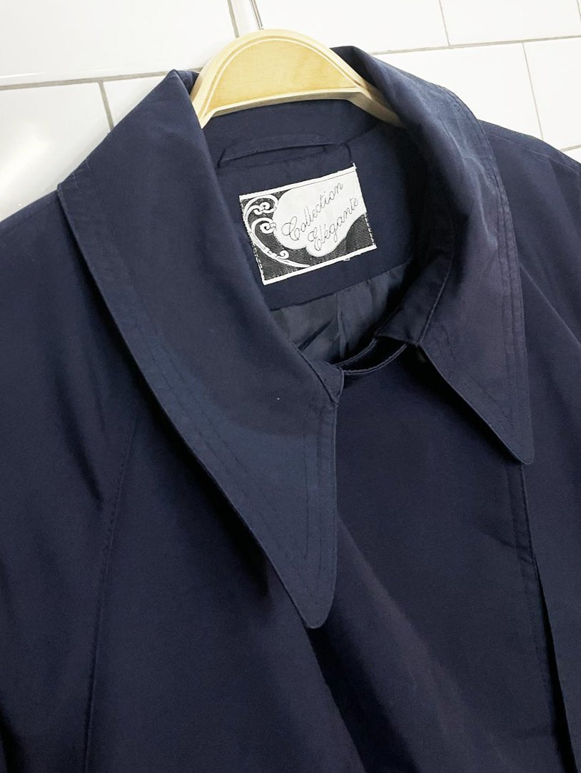 vintage collection elegante pleated cape-back double breasted trench coat - good market thrift store